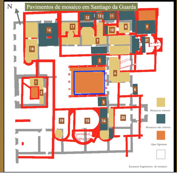 Ficheiro:Planta da Villa Romana; Localização do Cubículo Noroeste.png