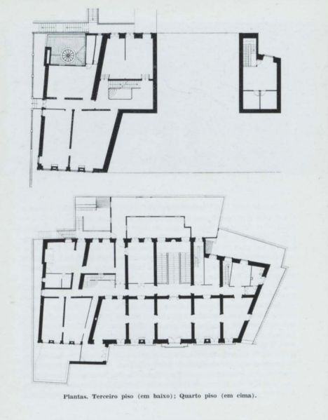 Ficheiro:Imagem 4 - Plantas do quarto e terceiro piso. O Palácio de S. João Novo, Robert C. Smith.png